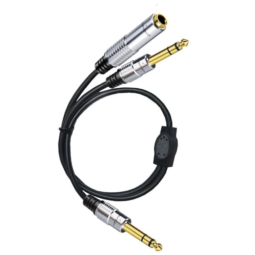 Cable divisor estéreo jack 6.35mm macho a doble macho y hembra miniatura 1
