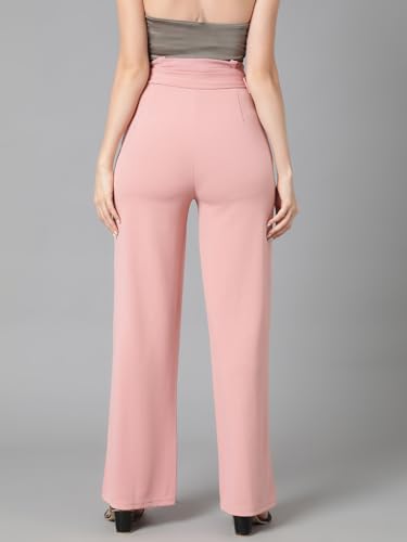 Image of KOTTY Women's High Rise Viscose Rayon Relaxed Fit Korean Trousers