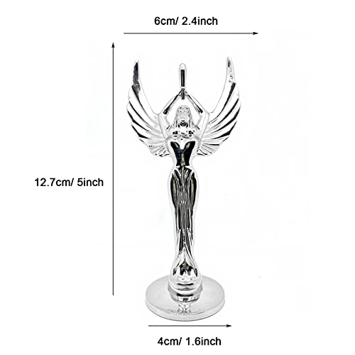 Image of Goddess Hood Ornaments for Cars Angel Logo Car Front Bonnet Stand Cars Metal Stickers Universal 3D Emblem Badge Auto Sticker Symbol Ornament for Trucks Vehicle (Goddess Chrome)