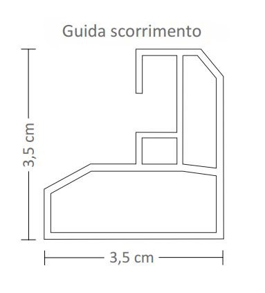 BOX DOCCIA PVC RIDUCIBILE SOFFIETTO LATERALE NICCHIA REVERSIBILE MADE IN ITALY (Da 100 a 80 cm.)