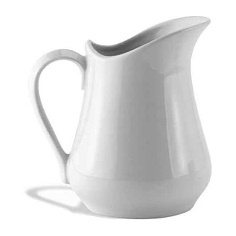 HIC Kitchen HIC Creamer Pitcher with Handle, Fine White Porcelain, 4-Ounces Cover
