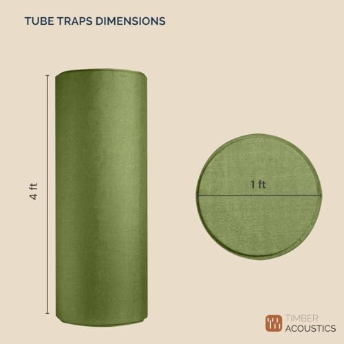 Image of Timber Acoustics Tube Traps | Rockwool | Freestanding Bass Traps | Absorber Diffuser | Room Acoustics & Soundproofing | Home Theatres & Music Studios [Single] 4' x 1' (Wine)