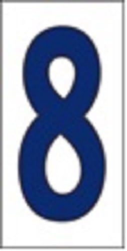 3" x 6" Ceramic Tile Address House Number Cobalt on White Block-Style Design #8 Eight