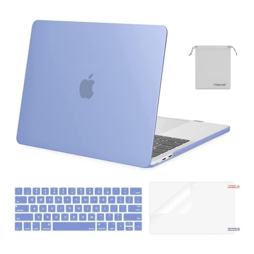 MOSISO Plastic Hard Case & Keyboard Cover & Screen Protector & Storage Bag Compatible with 2019 MacBook Pro 13 Inch, Pure Blue