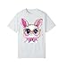 Kids Girls Rabbit Print T-Shirts Cute Stretchy Short Sleeve Crew Neck Basic Tee Summer Loose Fit (White, 12-13 Years)