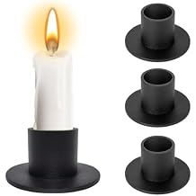 Candle Holder, 4 PCS Matte Black Iron Candlestick Holders Centerpieces for Home Decoration, Party, Wedding Anniversary, Housewarming Gift