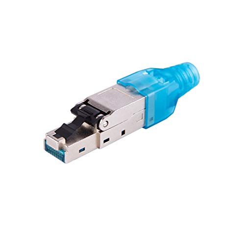 LW Electronic netwerkstekker 50μ verguld RJ45 LAN-kabel CAT 7 afgeschermd 10 GBit/s 600 MHz Ethernet zonder gereedschap voor Cat7 en Cat6a netwerkkabel installatiekabel