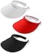 3 Pcs Sun Visors for Women Golf Visor Women Sports Sun Visor Hat Cloth Covered Slip on Visor Cotton Visor Cap Tennis Visor for Men (Black, White, Red)