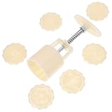 SHINEOFI Molde para Prensa de Galletas Reutilizable 6 Piezas, Sello para Pasteles de Luna Chinos, Molde Redondo de 50g para Hornear y Repostería Diy, Utensilio para Postres y Galletas
