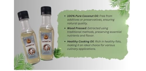 Image of Sarv Matrikaa 100% Pure Wood-Pressed Coconut Oil - 1 Litre | Cold Pressed & Natural - No Preservatives - For Hair, Skin & Cooking - Virgin Grade