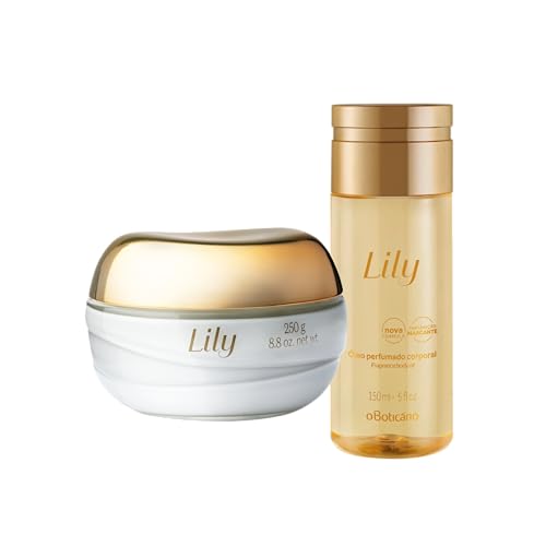 O Boticário Lily Geschenkset für die Hautpflege Mit 2 Produkten | Parfümierte Körpercreme Satiniert 250 g und Parfümiertes Körperöl 150 ml