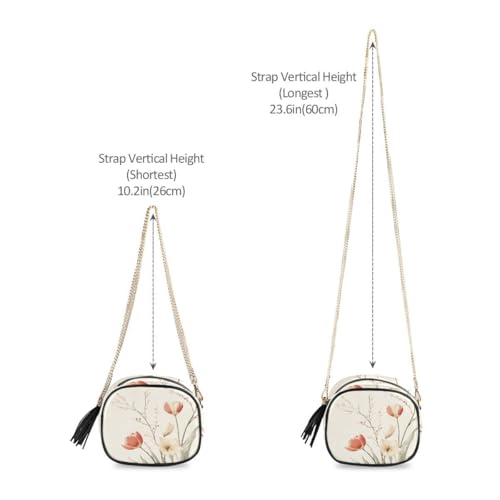 ALAZA Women's Vintage Tulips Floral PU Leather Crossbody Bag Shoulder Purse with Tassel4