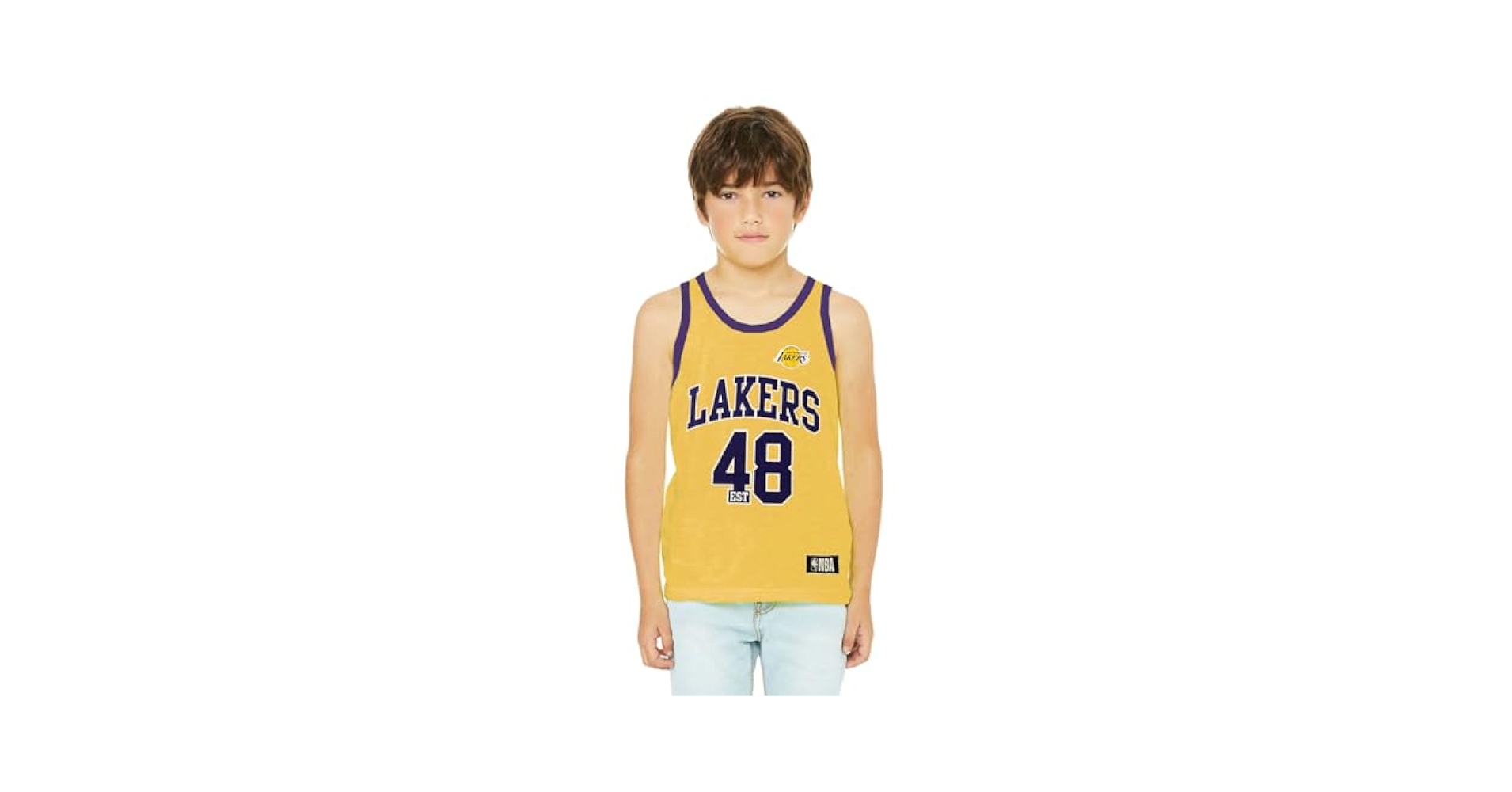Los Angeles Lakers ゲームシャツ Men's Gold Los Angeles Lakers Hardwood Classics 2001-02