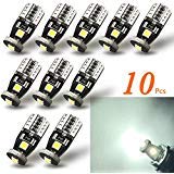 TORIBIO 10pcs T10 LED Bulb Bright 194 168 175 3030 PX Chipsets LED Bulbs for Car Interior Dome Map Door Courtesy Trunk License Plate Lights Xenon White