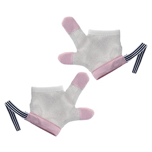 Toyvian 2 Pack Boys and Girls Sucking Finger Guard Anti-Thumb Sucking Gloves Breathable Mesh Glove for Baby
