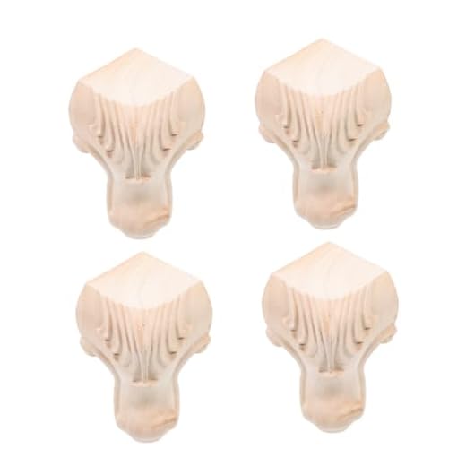 DOITOOL 4 Piezas De Madera Tallada Base De Mesa Patas De Gabinete Patas De Silla De Madera Patas De Muebles Patas De Mesa De Comedor Patas De Banco De TV Tarifa De Gabinete Moderno Patas