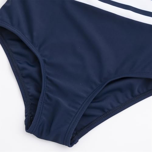 LIZENS Girls' Swimsuit One Piece Color Block Stripe Summer Beach Bathing Suit for Kids4