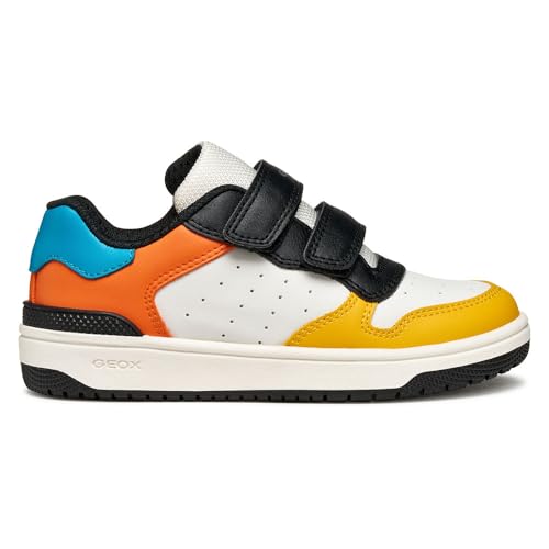 Geox J Washiba Boy, Zapatillas, Blanco y Naranja, 31 EU