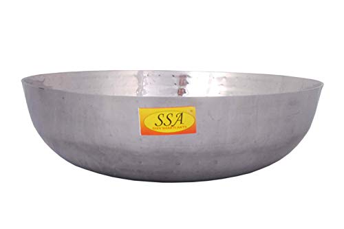 Shiv Shakti Arts® Multi Utility - Heavy Gauge - Stainless Steel Kadhai for Serving & Cooking Food in Hotel, Restaurants(No.2 | 2500 ml - Hammer Design)
