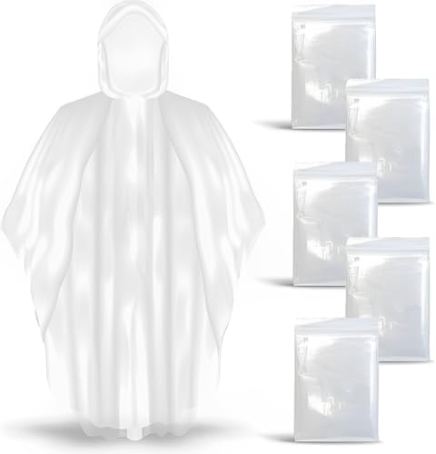 5 Stück Einweg Regenponcho mit Kapuze, Notfall Durchsichtig Regenmäntel Wasserdicht für Damen Herren Camping, Wandern, Reisen, Konzerte, Festival, Leichtgewichts Regen Poncho Transparent 5 Stück Einweg Regenponcho mit Kapuze, Notfall Durchsichtig Regenmäntel Wasserdicht für Damen Herren Camping, Wandern, Reisen, Konzerte, Festival, Leichtgewichts Regen Poncho Transparent 