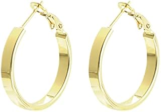 Yumay Jewellery 9ct Gold Filled Women's Round Hoop Earrings (25MM)