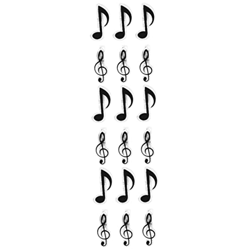 FAVOMOTO 18pcs Music Note Clips Score Clips Sheet Music Holders Black Strong Clamping Force for All Ages Keyboard Use
