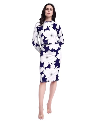 Image of PURVAJA Women's Puff Sleeve Midi Printed Co-Ords