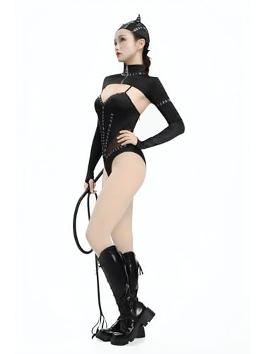 haikyuu Women Cat Cosplay Swimsuit with Swim Cap Goth One Piece Swimsuit Heroine Bathing Suit2