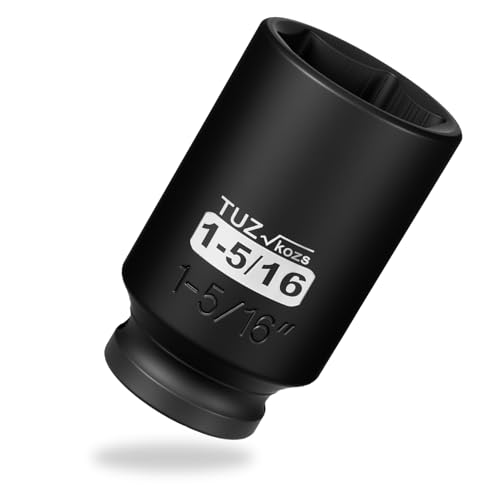 Image of 1 /2 Inch Drive 1-5 /16 Inch Deep SAE 6 Point CR-MO Impact Socket | Radius Corner Design,Square Chamfered Opening,Axle Nut Impact Grade Socket for Easy Removal