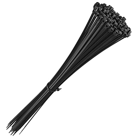 intervisio Heavy-Duty 430mm x 4.8 mm Cable Zip Ties Long, Durable Professional UV Resistant Wrap Nylon Large Cord, for Cables Management, Indoor, Outdoor, Black, 100 Pieces Cover