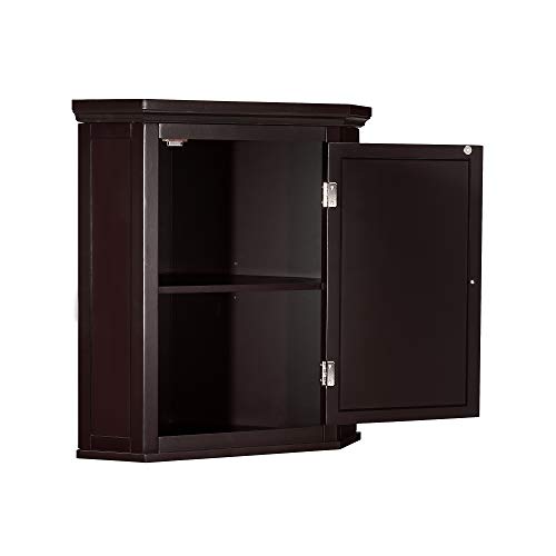 Versanora Wooden Cupboard Wall Mounted Bathroom Corner Storage Unit, MDF, Brown, 57.15 x 38.1 x 60.96 cm Versanora Wooden Cupboard Wall Mounted Bathroom Corner Storage Unit, MDF, Brown, 57.15 x 38.1 x 60.96 cm