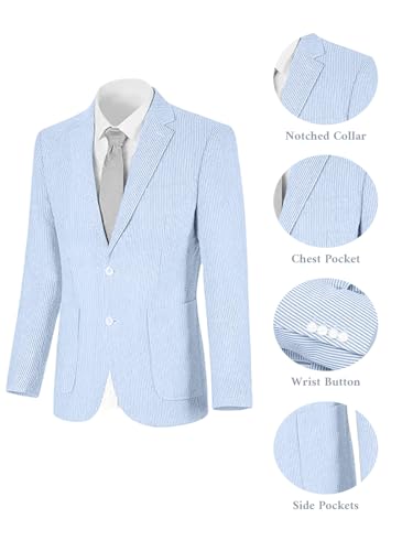 Men Seersucker Suit Jacket Summer Beach Wedding Striped Blazer Slim Fit Sport Coats Suits Jackets Wedding Prom Tuxedo2