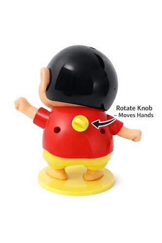 Image of Crayon Shin-chan Dancing Action Figure with Clockwork - Funny Anime Toy, Moving Head & Arms, Cute Desk Decor, Car Dashboard Ornament, Collectible Gift for Kids (Shin-chan Dancing Toy)