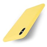 Yajuhoy iPhone Xs Case/iPhone X Case,Liquid Silicone Gel Rubber Slim Fit Soft Mobile Phone Case with Microfiber Cloth Lining Cushion Compatible with Apple iPhone X/Xs 5.8 inch (2018) - Yellow