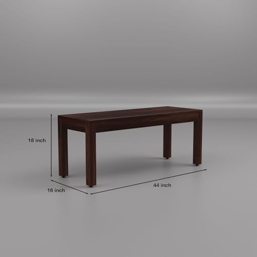 Image of 55 Inch Length Solid Wood Cane 6 Seater Dining Table Set | Six Seater Dining Table With 4 Cushions Chairs & 1 Bench For Dining Room | 6 Seater Dining Set for Hotel Restaurant | Sheesham, G-Walnut