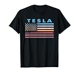 Vintage Sunset American Flag Tesla, West Virginia T-Shirt
