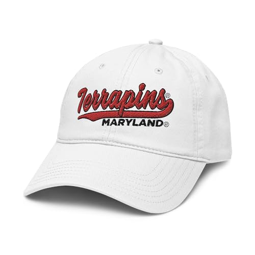 Gorra de béisbol ajustable Maryland Terrapins blanca cursiva miniatura 1