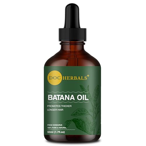Doc Herbals Batana Oil For Hair Growth Dr Sebi Approved For Men And Women|Natural Hair Growth Oil, Curly Hair Treatment|Cold Pressed & Chemical-Free, 120 Grams