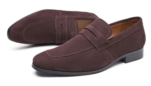 Men's Loafers Formal Dress Slip On Shoes Suede Leather Wedding Tuxedo Casual Shoes for Men3