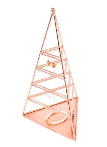 Ohrringhalter Schmuckständer Pyramida Aufbewahrung Ohrring Organizer Ohrringe Schmuckhalter Ohrschmuck-Display Schmuckaufbewahrung Galeara Design - Schmuck Aufbewahrungssystem (Piramida Rose Gold) Cover