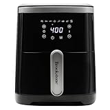 Brookstone Air Fryer – 4.5 Qt, 1300W Large Capacity Fryer with LED Display, 8 Presets, Adjustable Temp, Oil-Free Kitchen Appliance for Baking, Roasting, Frying, Healthy Crispy Meals, Black
