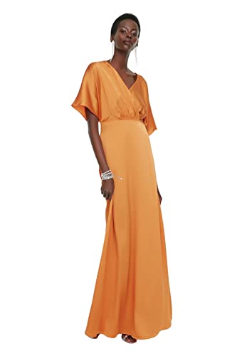 Trendyol Damen Cruve Yaka Abendkleid & Abschlusskleid Kleid, Orange, 40