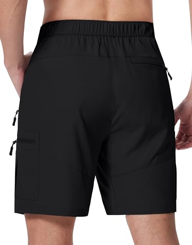 Mens Hiking Cargo Shorts with Zipper Pockets 7" Quick Dry Lightweight Drawstring Shorts for Summer Outdoor Golf Casual2