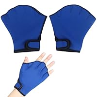Schwimmhandschuhe, Aquatic Handschuhe, 1 Paar Neopren Swimpaddles Swim Gloves, Aquatic Handschuhe für den Oberkörperwiderstand, Schwimmhandschuhe mit Trageschlaufe, Einstellbare Tauchhandschuhe,M