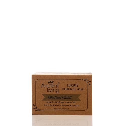 Ancient Living Multani Mitti Luxury Handmade Soap - 100 gm (Pack of 2) Pure Natural Facial Scrub & Deep Cleansing Soap Fuller Earth Clay Suitable for Oily and Combination Skin