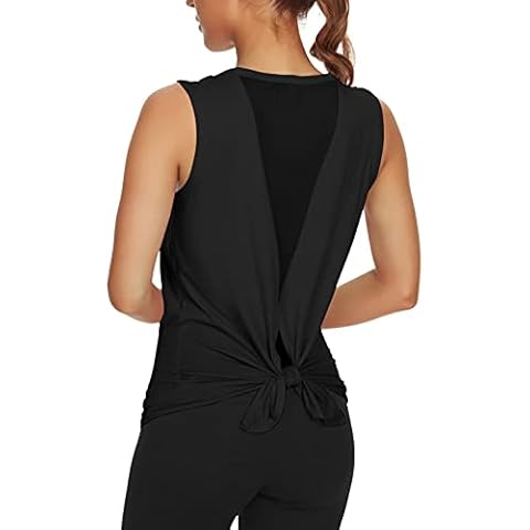 Custer's Night Workout Tops for Women Workout Yoga Shirts Muscle Tank Athletic Running Tank Tops Black 2XL Cover