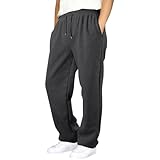 Mens Baggy Sweatpants Wide Leg Hiking Casual Trousers Stretchy with Pockets Workout Jogger Cargo Soft Drawstring Pants Dark Gray X-Large