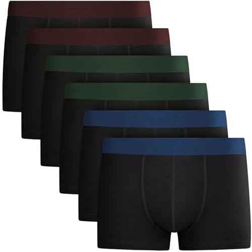 QINCAO Boxershorts Herren 6er Pack Männer Unterwäsche Unterhosen Men Retroshorts Boxer Baumwolle