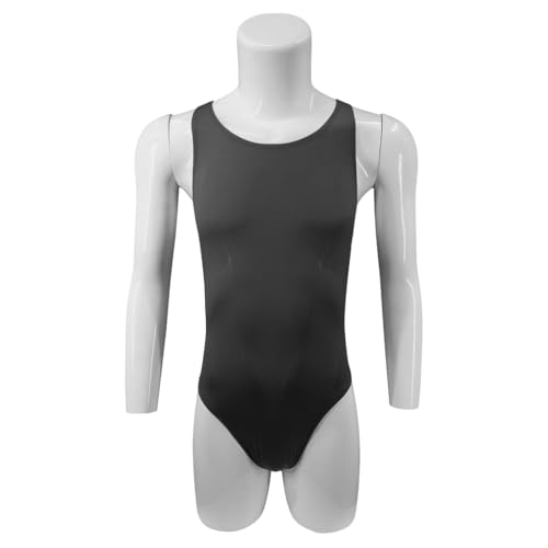 JEERLEEP Mens Sleeveless Shapewear Mankini Leotard Bodysuit Singlet Thong Underwear2