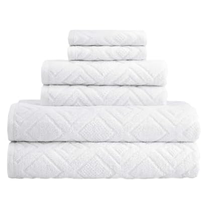 XFZJCHAP 6-teiliges Handtuch-Set, Badezimmer-Set, schnell trocknendes, saugfähiges Badetuch